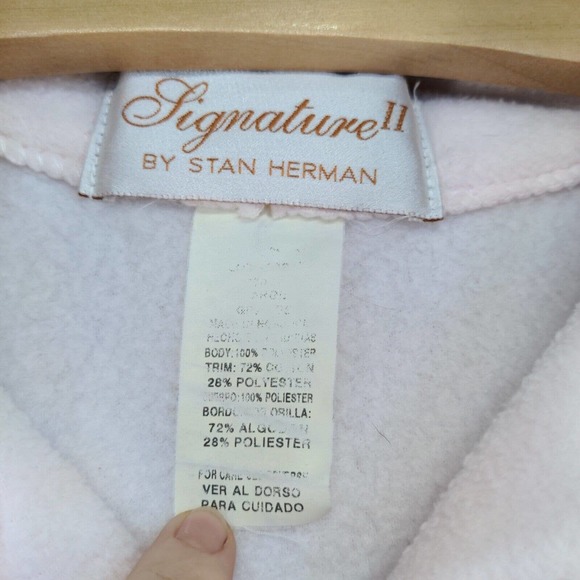 Signature II by Stan Herman Women's Zip Up Fleece Fuzzy Robe Pink Actual 49x55 - Picture 10 of 13